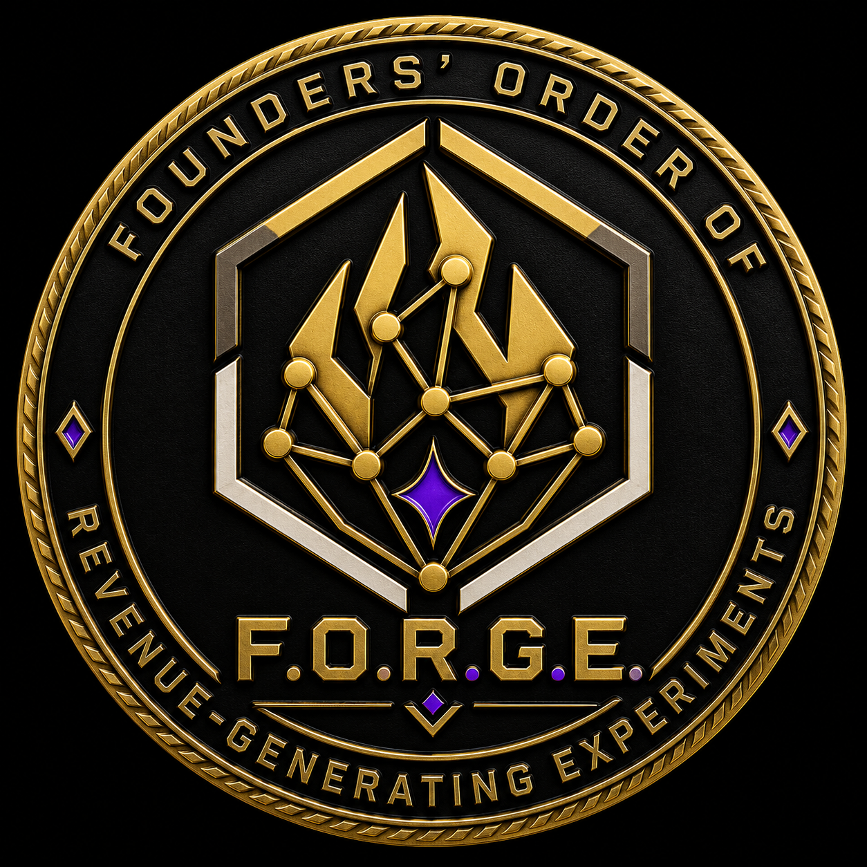 F.O.R.G.E. challenge coin front: flame crest